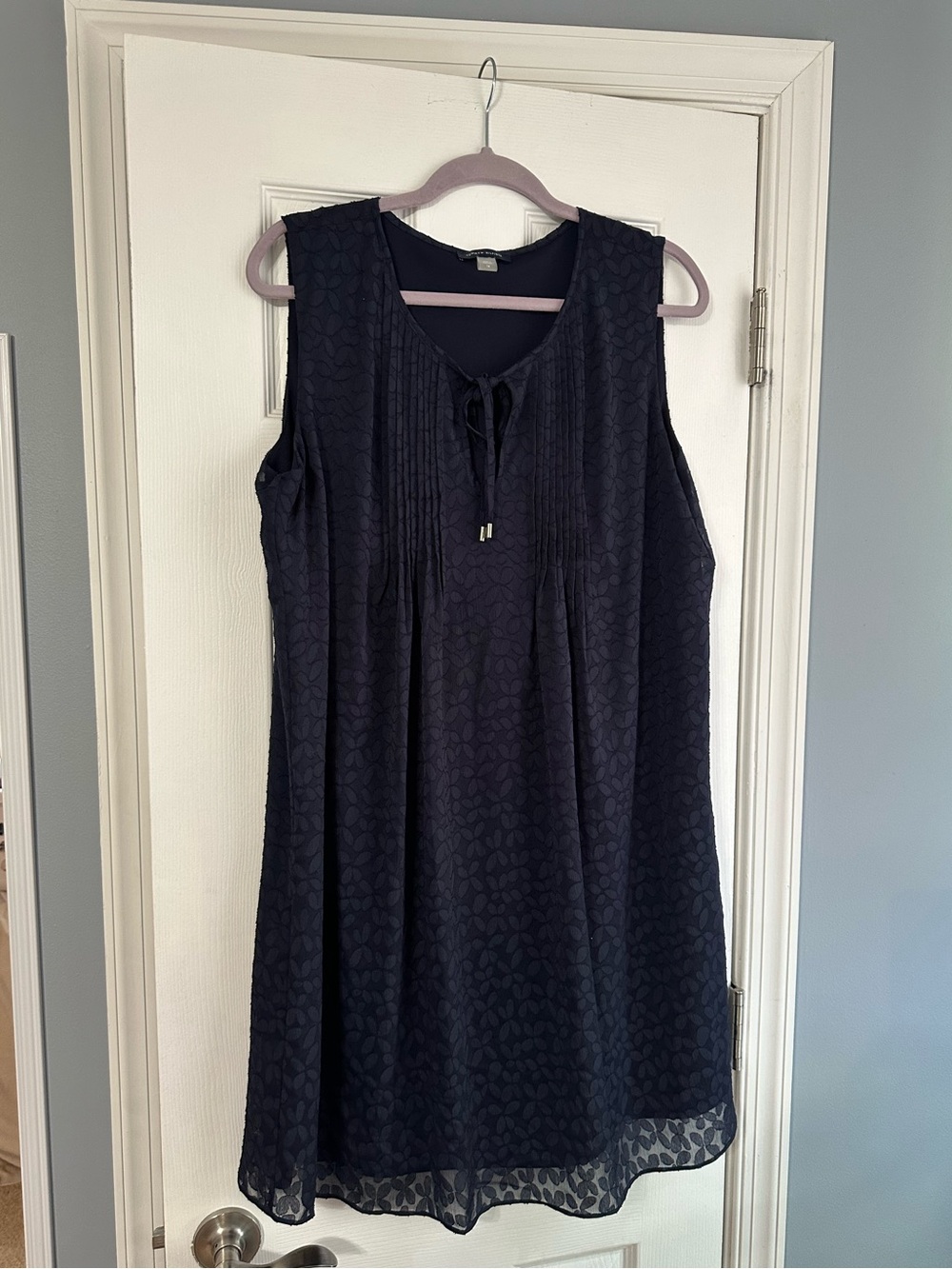 Tommy Hilfiger Navy Dress with Pale Pink Trim
